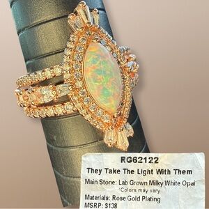 Bomb party Oct 25 they take the light with them opal on rose gold sz 6